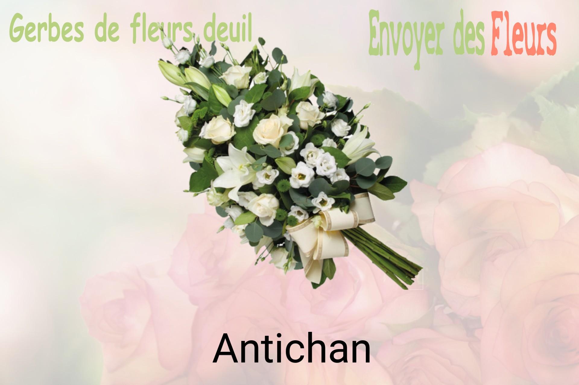 Gerbe de fleurs de deuil livrée à Antichan